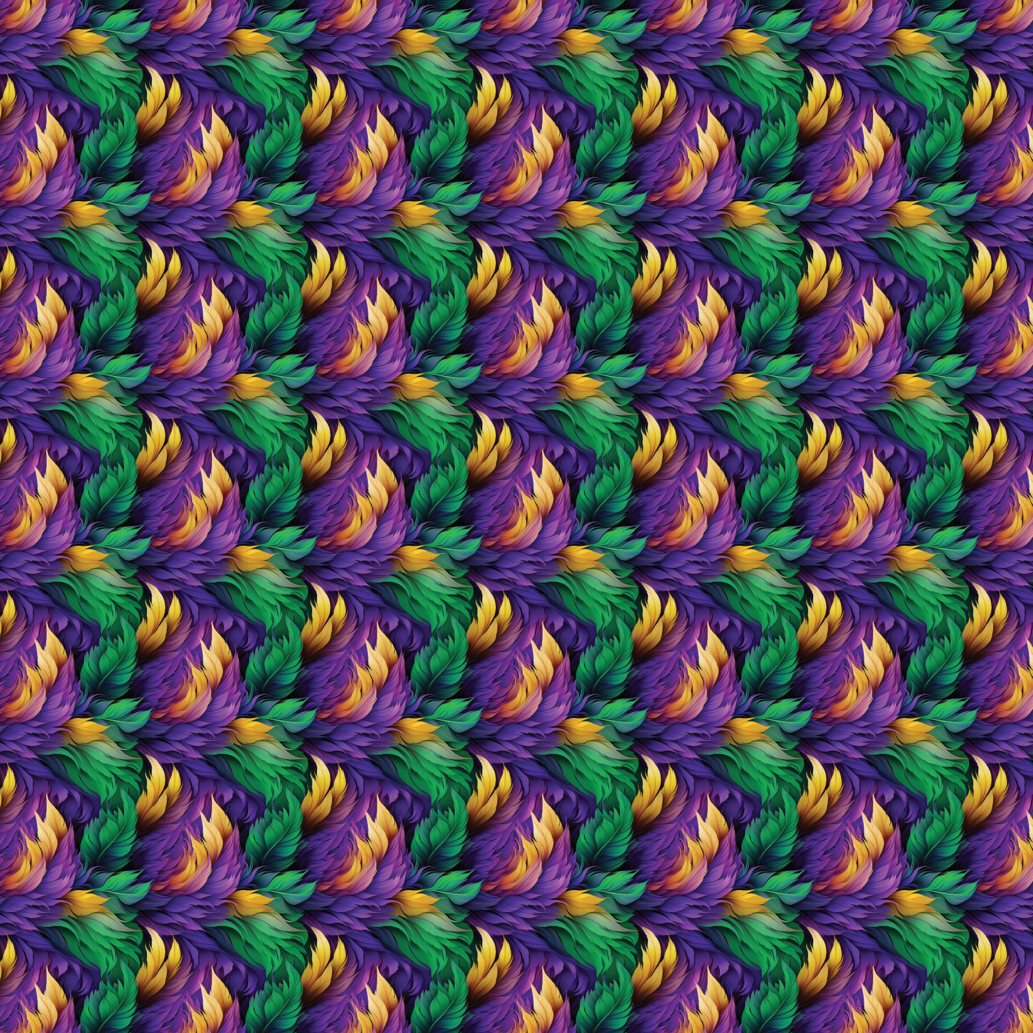 Mardi Gras Feathers Pattern Acrylic Sheets - CMB Pattern Acrylic